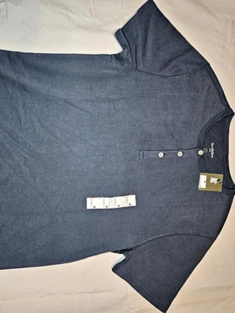 Goodfellow & Co Short Sleeve Vintage Henley in Blue Size Medium